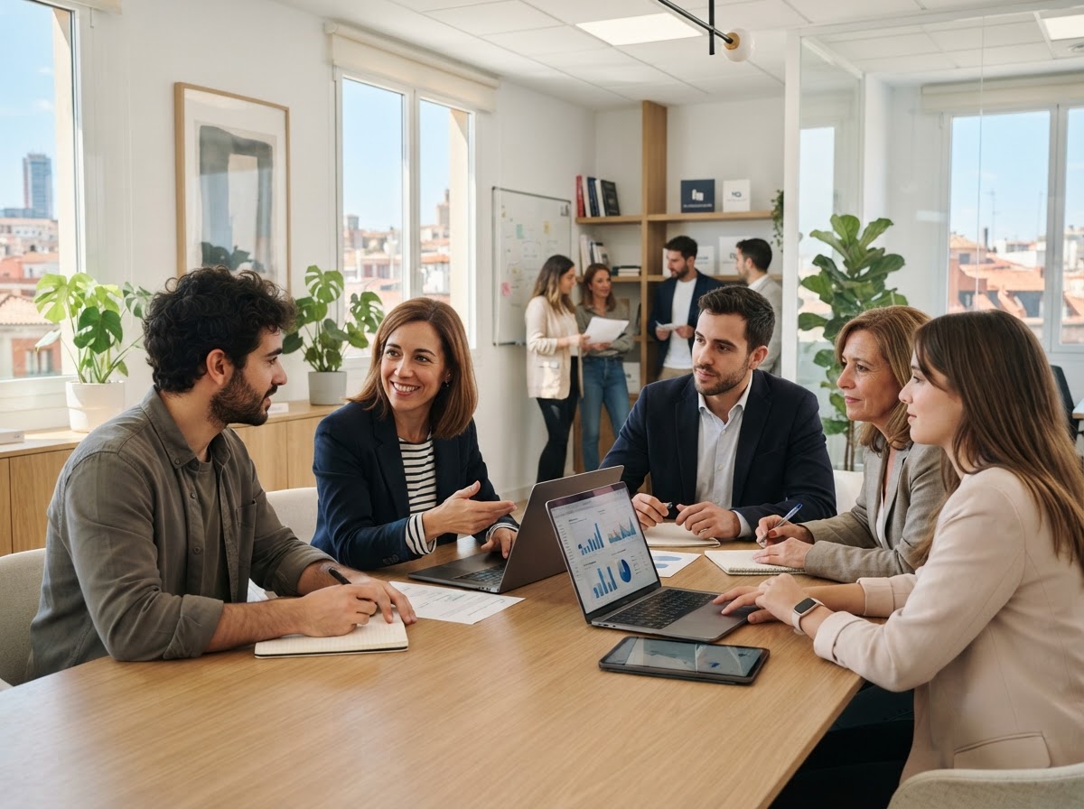 Nitidvalía, equipo revisando el análisis de datos financieros generado por inteligencia artificial